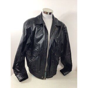 Vintage Leather Motorcycle Jacket Coat Mens Medium
